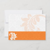 Orange Damask Wedding Danke-Card Dankeskarte (Rückseite)