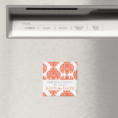 Orange Damask Wedding Save the Date Magnet (In Situ (Geschirrspüler))