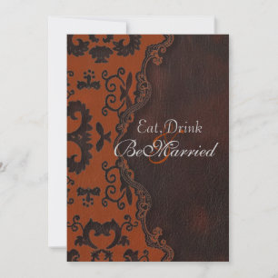 Orange Damask Western Probe Abendessen Einladungen