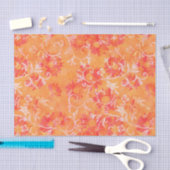 Orange Damast-Muster Seidenpapier (Handwerk)