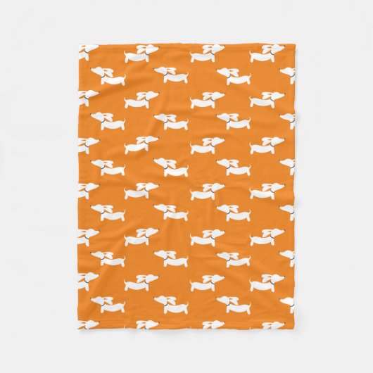 Orange Dancing Dackeln Fleece Blanket Design (Vorderseite)