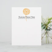 Orange Dandelion Blume Letterhead Design Briefkopf (Stehend Vorderseite)