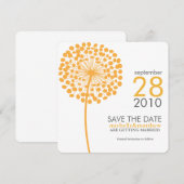 Orange Dandelion Save the Date Ankündigungen (Vorne/Hinten)