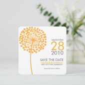 Orange Dandelion Save the Date Ankündigungen (Stehend Vorderseite)