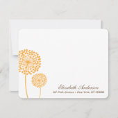 Orange Dandelions Flachfarben Mitteilungskarten (Vorderseite)