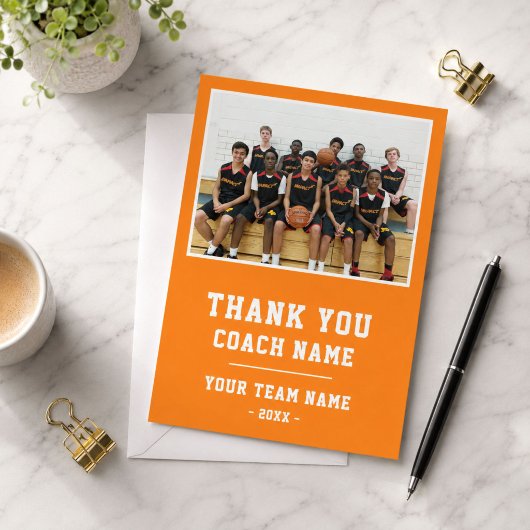 Orange Danke Trainer Karte Teamname Foto