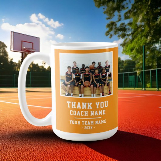 Orange Danke Trainer Teamname Foto Kaffeetasse