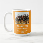 Orange Danke Trainer Teamname Foto Kaffeetasse (Links)
