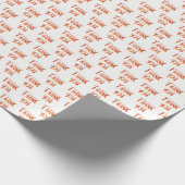 orange Dankeschön Text auf Weiß Geschenkpapier (Ecke)