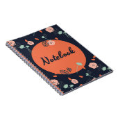 Orange & Dark Blue Floral Notizblock (Rechte Seite)
