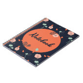 Orange & Dark Blue Floral Notizblock (Linke Seite)