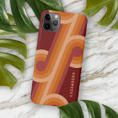 Orange Dark Maroon Red Midyear Art Pattern iPhone Hülle