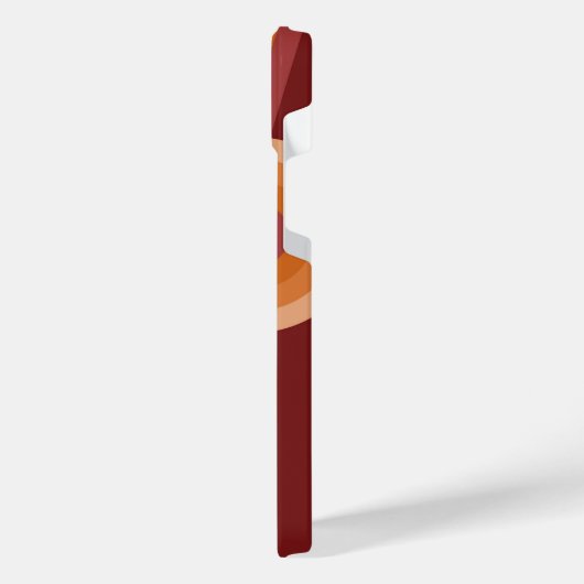 Orange Dark Maroon Red Midyear Art Pattern iPhone Hülle (Linke Seite)