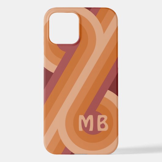 Orange Dark Maroon Red Midyear Art Pattern iPhone Hülle (Rückseite)