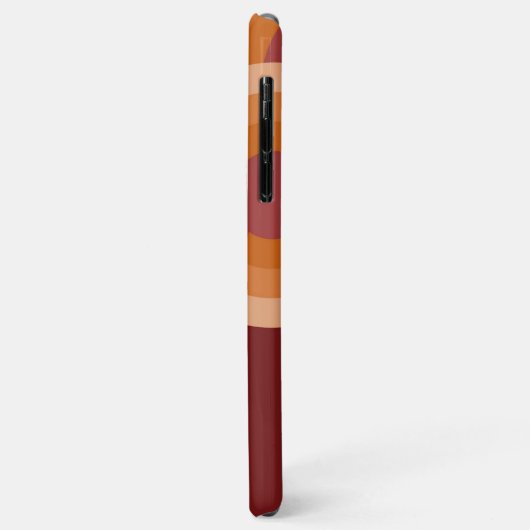 Orange Dark Maroon Red Retro Art Pattern Case-Mate iPhone Hülle (Hinten/Links)