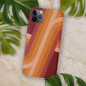 Orange Dark Maroon Red Retro Art Pattern Case-Mate iPhone Hülle