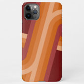 Orange Dark Maroon Red Retro Art Pattern iPhone Hülle (Rückseite)