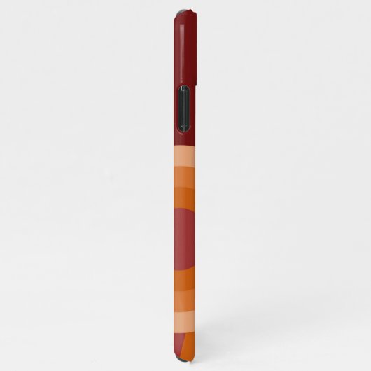 Orange Dark Maroon Red Retro Art Pattern iPhone Hülle (Rechte Seite)