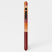 Orange Dark Maroon Red Retro Art Pattern iPhone Hülle (Linke Seite)