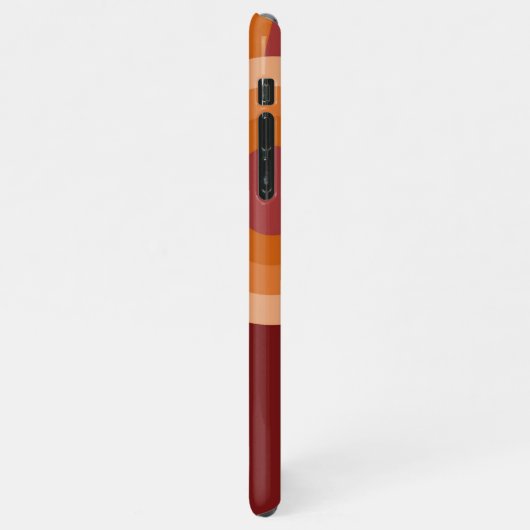 Orange Dark Maroon Red Retro Art Pattern iPhone Hülle (Linke Seite)