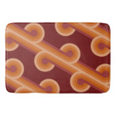 Orange Dark Maroon Red Retro Circles Art Pattern Badematte (Vorderseite)
