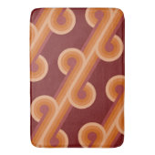 Orange Dark Maroon Red Retro Circles Art Pattern Badematte (Vorderseite Vertikal)