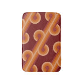 Orange Dark Maroon Red Retro Circles Art Pattern Badematte (Vorderseite Vertikal)