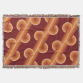 Orange Dark Maroon Red Retro Circles Art Pattern Decke (Vorderseite)