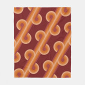 Orange Dark Maroon Red Retro Circles Art Pattern Fleecedecke (Vorderseite)