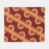 Orange Dark Maroon Red Retro Circles Art Pattern Fleecedecke (Vorderseite (Horizontal))