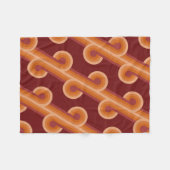 Orange Dark Maroon Red Retro Circles Art Pattern Fleecedecke (Vorderseite (Horizontal))