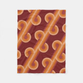 Orange Dark Maroon Red Retro Circles Art Pattern Fleecedecke (Vorderseite)