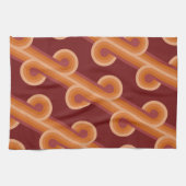 Orange Dark Maroon Red Retro Circles Art Pattern Geschirrtuch (Horizontal)