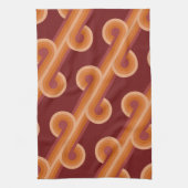 Orange Dark Maroon Red Retro Circles Art Pattern Geschirrtuch (Vertikal)