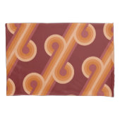 Orange Dark Maroon Red Retro Circles Art Pattern Kissenbezug (Vorderseite-Links)