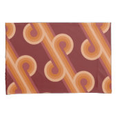Orange Dark Maroon Red Retro Circles Art Pattern Kissenbezug (Vorderseite-Rechts)