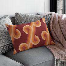 Orange Dark Maroon Red Retro Circles Art Pattern