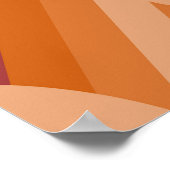 Orange Dark Maroon Red Retro Circles Art Pattern Poster (Ecke)