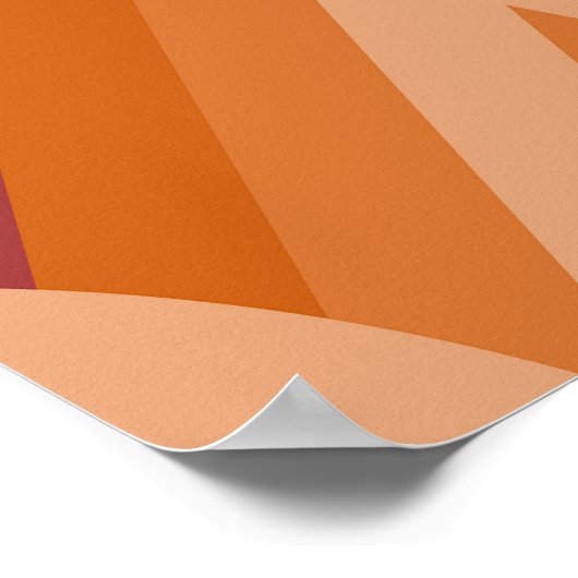 Orange Dark Maroon Red Retro Circles Art Pattern Poster (Ecke)