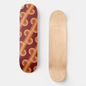 Orange Dark Maroon Red Retro Circles Art Pattern Skateboard (Vorderseite)