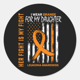 Orange Daughter Leukemia Cancer Awareness American Runder Aufkleber