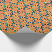 Orange Day Lilies mit grünen Blätter Geschenkpapier (Ecke)
