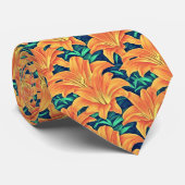 Orange Day Lilies mit grünen Blätter Krawatte (Gerollt)