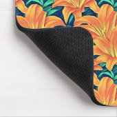 Orange Day Lilies mit grünen Blätter Mousepad (Ecke)