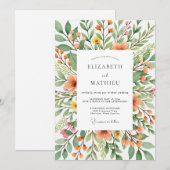 Orange Dazzling Spring Wedding Einladung (Vorne/Hinten)