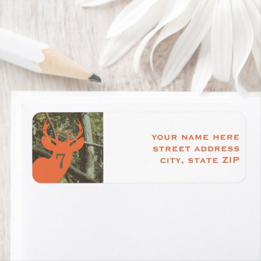 Orange Deer Junting Birthday Party Address Labels (Insitu)