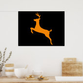 Orange Deer Silhouette Poster (Küche)