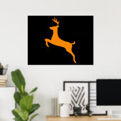 Orange Deer Silhouette Poster (Heimbüro)