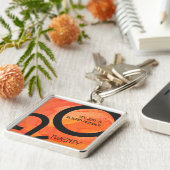 Orange Dekade 20. Geburtstag Schlüsselanhänger (Seite)