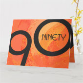 Orange Dekade 90. Geburtstag Karte (Gelbe Blume)